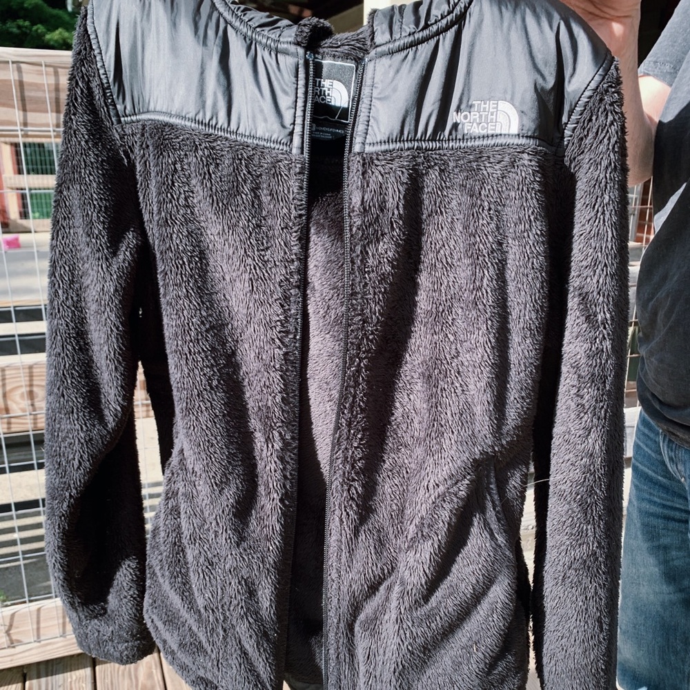 Black furry north face